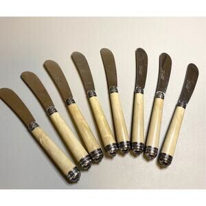 Cambridge Set of 8 Ornate Marbled 6" Butter/Spread Knifes Stainless Steel